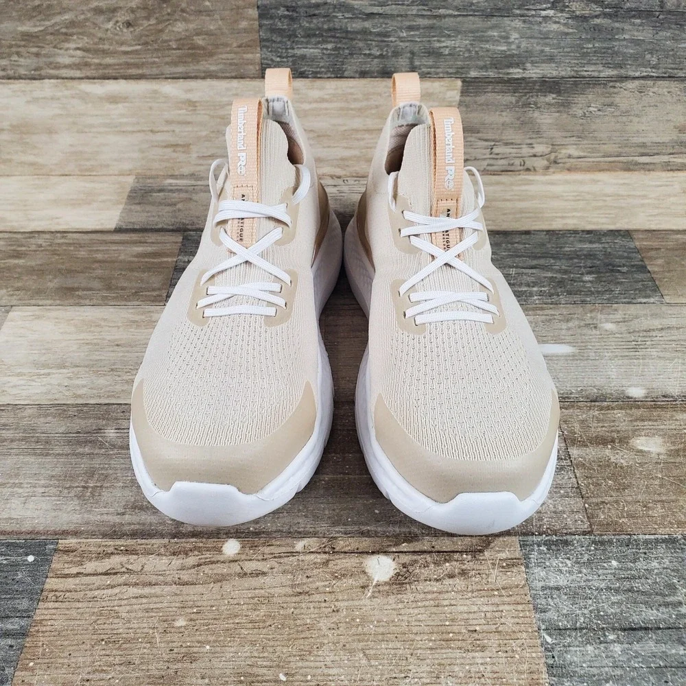Timberland PRO Setra Knit‎ Womens Work Shoes Sz 7 M Beige Composite Toe Sneakers